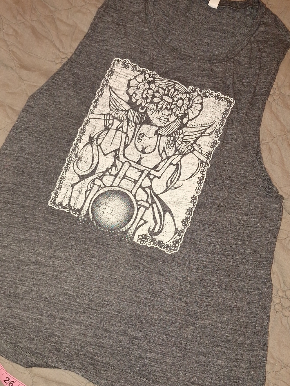 Motorcyle Babe  Graphic Muscle Tank Top - Brand Unknown